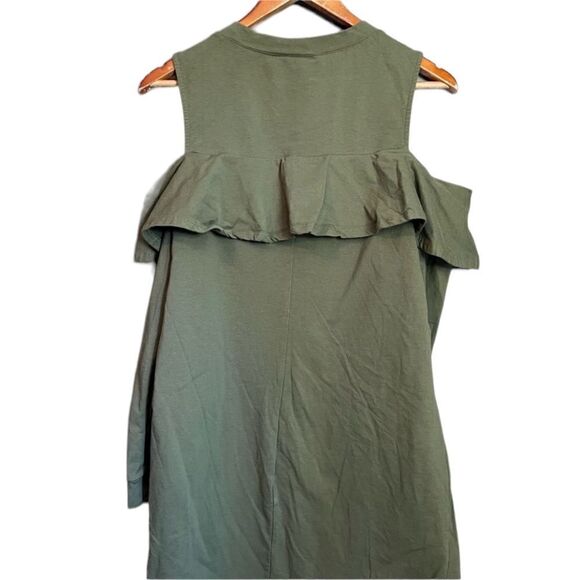 Torrid ruffled knit sweatshirt dress. Olive green. - Picture 12 of 13
